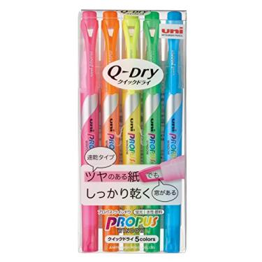 Imagem de Uni Conjunto de canetas marca-texto de secagem rápida Propus Window 5 cores (PUS-138T 5C)