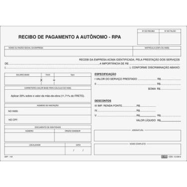 Imagem de Recibo de Pagamento Autonomo IAPAS 25x3 Vias - 75 Folhas - Tilibra, Ún