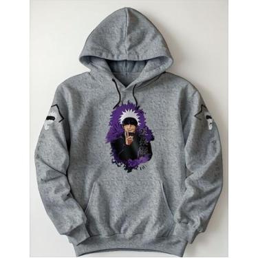 Imagem de Blusa Moletom Canguru Capuz E Bolso Satoru Gojo Personagens - Lobo Set