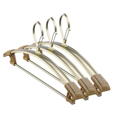 Imagem de Cabides padrão 3 peças cabides de liga de alumínio cabides de roupas antiderrapantes para secagem cabides de terno para varanda pátio economia de espaço (cor: dourado) (tamanho único)