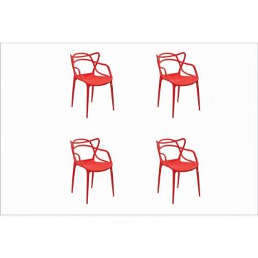 Imagem de Conjunto 4 Cadeiras Allegra Rivatti Vermelho