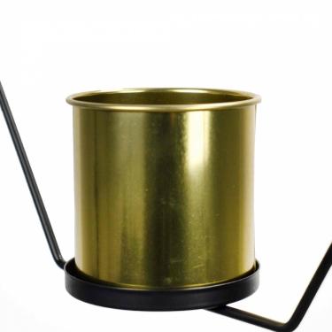 Imagem de Vaso Metal para Pendurar Dourado e Preto 29x33cm