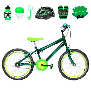 Imagem de Bicicleta Infantil Aro 20 Aero + Kit Proteção Verde Escuro