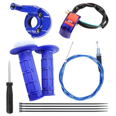 Imagem de HOOUP Conjunto de cabo do acelerador de 22 mm 7/8 para Coleman CT100U CC100X CT200U CT200U-EX BT200X Motovox MBX10 MBX11 MBX12 Baja Doodle Bug DB30 Mini bicicleta 125cc Apollo Pit Dirt BIK azul