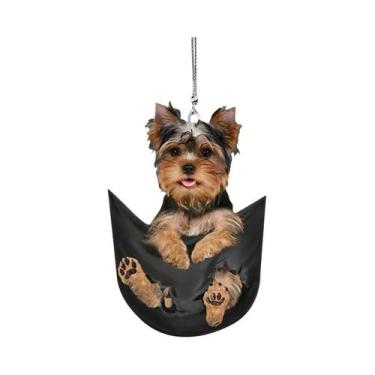Imagem de Bonito Mini Cachorrinho Carro Pingente Anime Decoração Interior Prátic
