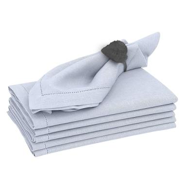 Imagem de RUVANTI Conjunto De 4 Guardanapos Linho Premium Ruvanti, 50X50 Cm, Com Bainha Clássica E Cantos Em Meia-Esquadria - Jantar Macio Elegante, Lavável Para Casamentos, Festas Uso Diário, Ideal O Gelo Ár