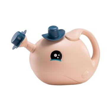 Imagem de ＡＷＨＡＯ Regador infantil, pequeno regador com bico, vaso de água portátil em formato de baleia, ferramenta de jardinagem para pátio e quintal, Rosa, L