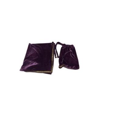 Imagem de Toalha de mesa com saquinho mística tarot baralho cigano roxo - Prince