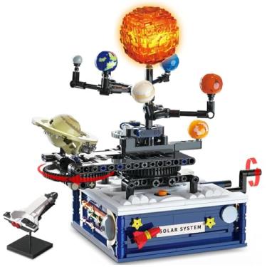 Imagem de Conjunto de Blocos de Montar Construção Sistema Solar - Brinquedo de Planeta Giratório, Inclui Nove Planetas e Conjunto de Foguetes, Adequado para Crianças de 8 a 14 Anos, STEM Brinquedos
