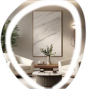 Imagem de Espelho Orgânico Decorativo 70x58cm Touch Led 2 Cores Reduna