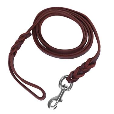 Imagem de Generic Coleira de Couro Marrom Escuro Coleira de Cachorro de Cachorro de de Couro de, 3types Pet Dog Leader Leash Leather Cão de Segurança Corda de Treinamento de (O comprimento do material é de 2