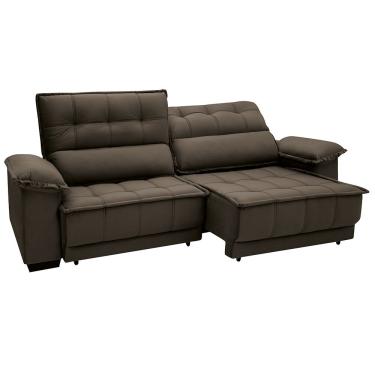 Imagem de Sofá Reclinável e Retrátil 2,54 m Linoforte Terraza - Marrom