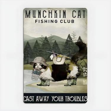 Imagem de Placa De Metal Gato Munchkin, Cartaz Clássico De Lata, Decoração De Pa