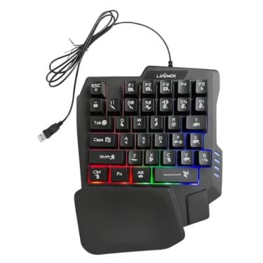 Imagem de Teclado Gamer Mecânico de Uma Mão RGB – Portátil, Ergonômico, Anti-Ghosting, Ideal para Free Fire, PUBG, Fortnite e Jogos Online – USB Plug & Play