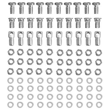 Imagem de Albedel 10 peças cada 3 tipos de cabo regulador de bicicleta para bicicleta, parafuso de bloqueio, porcas ajustadoras de borrão, cabo de arruela, parafuso de âncora, parada de fio para mountain bike