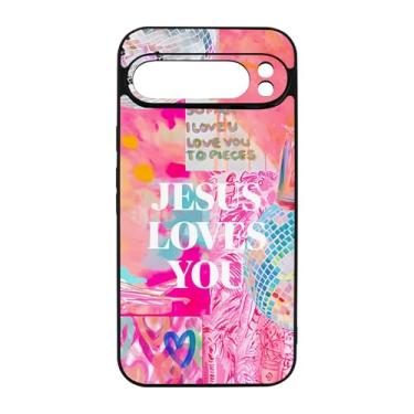 Imagem de qizjio Christian Preppy Capa de telefone protetora à prova de choque Jesus para Google Pixel 9 Pro XL