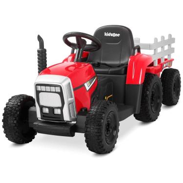Imagem de Trator Elétrico Infantil com Pneus de EVA e Motores Duplos de 35W, 12V 7AH, Kidzone, Vermelho