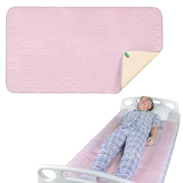Imagem de Almofadas de cama laváveis para incontinência – Impermeáveis, reutilizáveis para adultos, crianças e animais de estimação – 4 tamanhos, super absorventes, 100% à prova de vazamento (rosa, 90 x 140 cm)