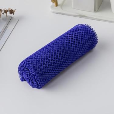 Imagem de Esponja de rede esfoliante africana, esponja de rede africana de nylon com nós, esponjas de banho esfoliantes corporais, esfregão corporal para banho diário, azul escuro