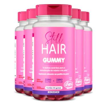 Imagem de Kit 5 Gummy Hair Still Sabor Morango Unilife 30 gomas