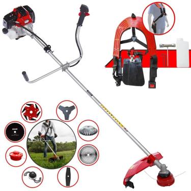 Imagem de Roçadeira Com Sistema Anti-Vibração À Gasolina Toyama RT52L 2 Tempos 52cc 2HP Alta Performance Com Carretel de Nylon e Kit de 7 Opções de Corte