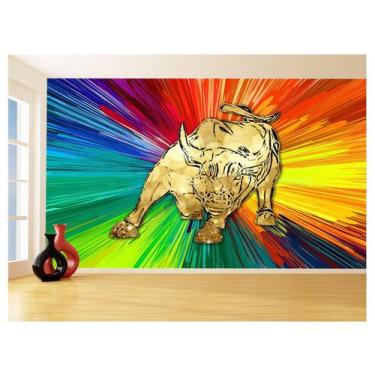 Imagem de Papel De Parede 3D Animais Pop Art Touro Bull 3,5M Pxa179 - Você Decor