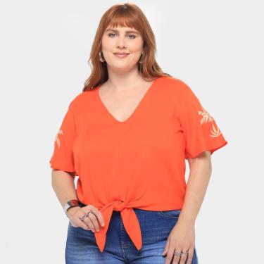 Imagem de Blusa Plus Size Lunender Nó Frontal Feminina-Feminino