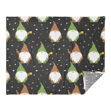 Imagem de CEBUGI Manta de flanela macia e quente 127 cm x 178 cm para sofá-cama, escritório, acampamento, viagens, gnomos fofos para todas as estações