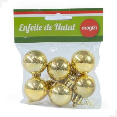 Imagem de Bolas Brilhantes para Árvore de Natal 3cm - Conjunto de 6 Enfeites par