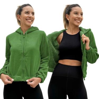 Imagem de Casaco Jaqueta Peluciado Blusa de Frio Inverno Capuz Ziper COR:LARANJA