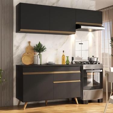 Imagem de Armário Cozinha Modulada Compacta com Balcão 3 Peças Veneza Multimóveis MP3764
