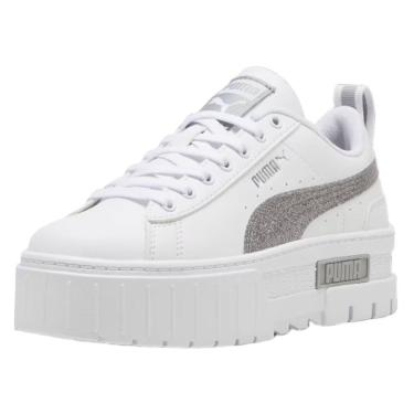 Imagem de Tênis Juvenil Puma Mayze Glitter Branco e Prateado-Unissex