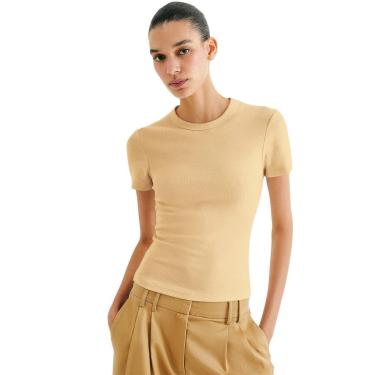 Imagem de Blusa Manga Curta Hering Ribana Amarela-Feminino