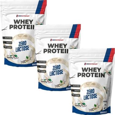 Imagem de Kit 3X Whey Protein Zero Lactose - 900g Refil Baunilha - NewNutrition-Masculino