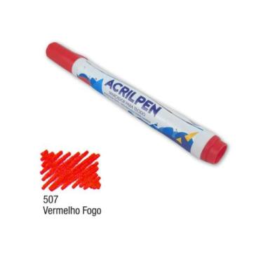 Imagem de Caneta para tecido acrilpen acrilex -, Vermelho