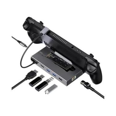 Imagem de Estação De Conexão USB C 7-em-1 Para Steam Deck Nintendo Switch M.2 NV