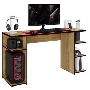 Imagem de Escrivaninha Gamer Master Retangular 120cm Cinamomo Amadeirado para Setup Arte Móveis