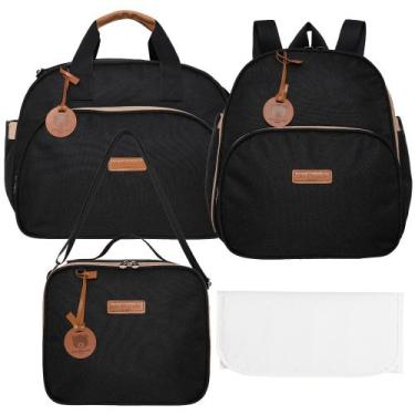 Imagem de Kit Bolsas Maternidade Pirulitando Completo Essência Preta - Pirulitan
