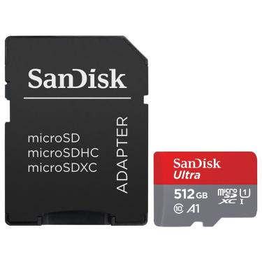 Imagem de Cartão de Memória Micro SD Sandisk 512GB Ultra Class 10 A1 U1 FHD com Desempenho para Gravação em Full HD e Aplicativos