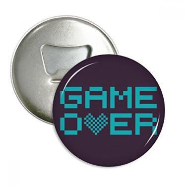 Imagem de Blue Game Over Pixel Abridor de garrafas com ímã de geladeira emblema multifuncional