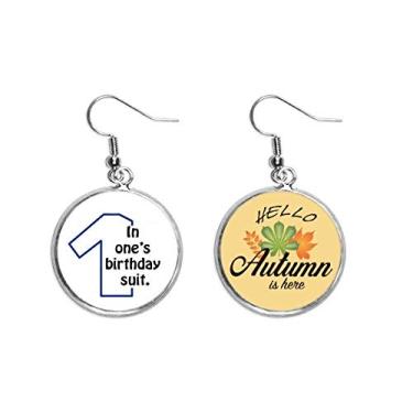 Imagem de Vestidos de aniversário com orelhas contrastantes, brincos de folha de outono
