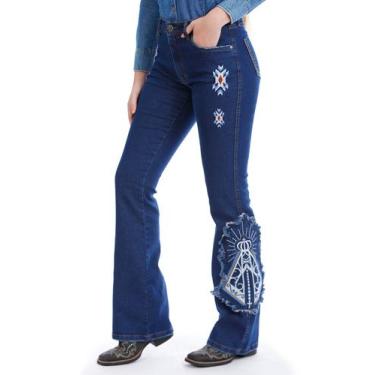 Imagem de Calça Country Feminina Plus Size Jeans Nossa Senhora Aparecida - Rodeo