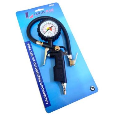 Imagem de Bico De Ar Inflador Calibrador Para Pneu Com Manômetro 1/4 NPT - LOTUS