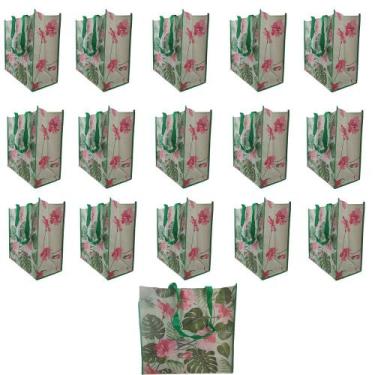 Imagem de Bolsa Ecologica Ecobag Reutilizavel Kit 16 Uni Sacola Ombro Retornavel