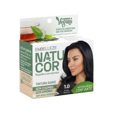 Imagem de Tintura Pó Natucor Embelleze Preto Natural 1.0 Kit