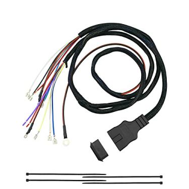 Imagem de NTSUMI 26347, 26377 Chicote de fiação de luz lateral de arado de 11 pinos 3 plugues adequados para Western SnowEx Plows Fisher Blizzard com capa de poeira