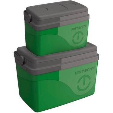 Imagem de Kit 2 Caixa Térmica Cooler 7.5L + 15L C/ Alça Praia Pesca Camping - Un