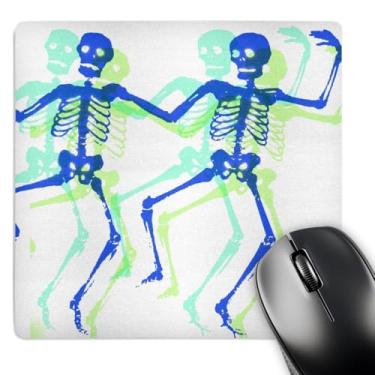 Imagem de 3dRose Mouse pad LLC 20 x 20 x 0,63 cm, esqueletos azuis dançantes - Arte assustadora (mp_51403_1)