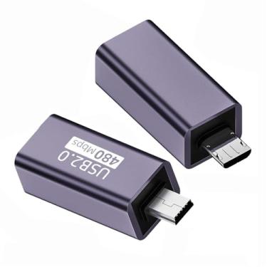 Imagem de xiwai Adaptador USB 2.0 B tipo fêmea para mini USB e micro macho, pacote com 2 conectores de extensão para impressora scanner e disco