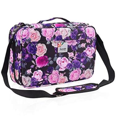 Imagem de Estojo para lápis Shulaner comporta 420 lápis de cor ou 280 canetas de gel coloridas com fecho de zíper organizador de canetas de nylon de grande capacidade para estudante ou artista (rosa roxo, 420)